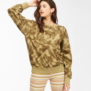 NWOT Billabong Sweatshirt After Surf Camo Cotton Terry Pullover Crewneck
